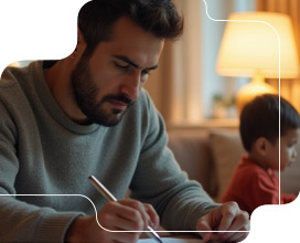 Modo navideño con calculadora en mano